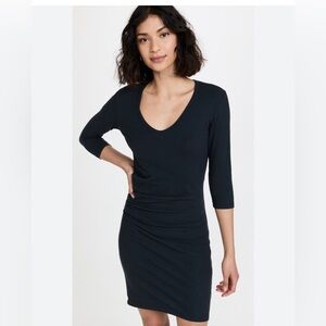 James Perse Black Rushed Dress